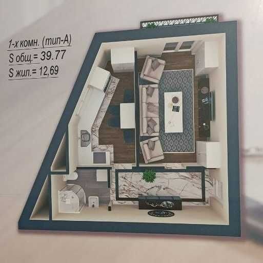 2-room apartment, 38 m², Tashkent, Yunusabad District, for sale