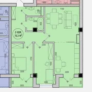 3-room apartment, 79.3 m², Tashkent, Yakkasaray District, for sale