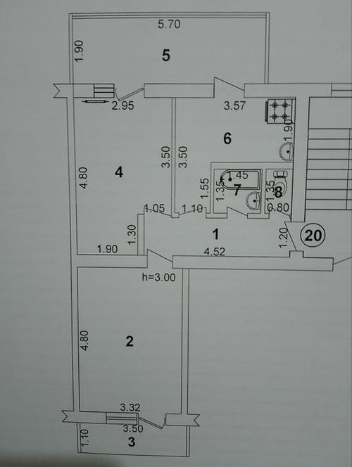 4-room apartment, 132 m²