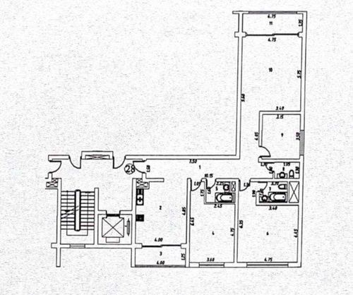 4-xonali kvartira, 142 m²