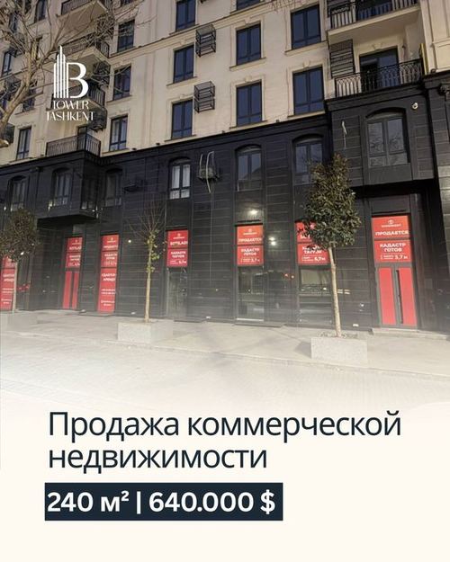 Коммерческое помещение 240 м² | Первая линия | ЖК SHOSHKENT