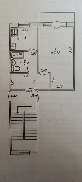 1-room apartment, 37 m²