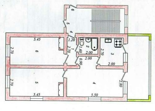 3-комнатная квартира, 59 м²
