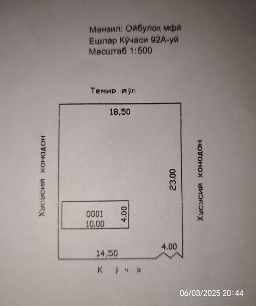 Yer uchastkasi sotiladi