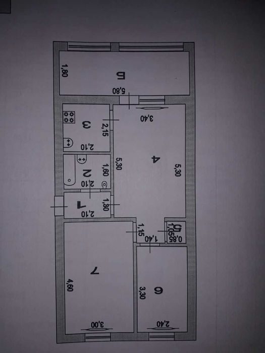 3-room apartment, 64 m², Urgench, for sale