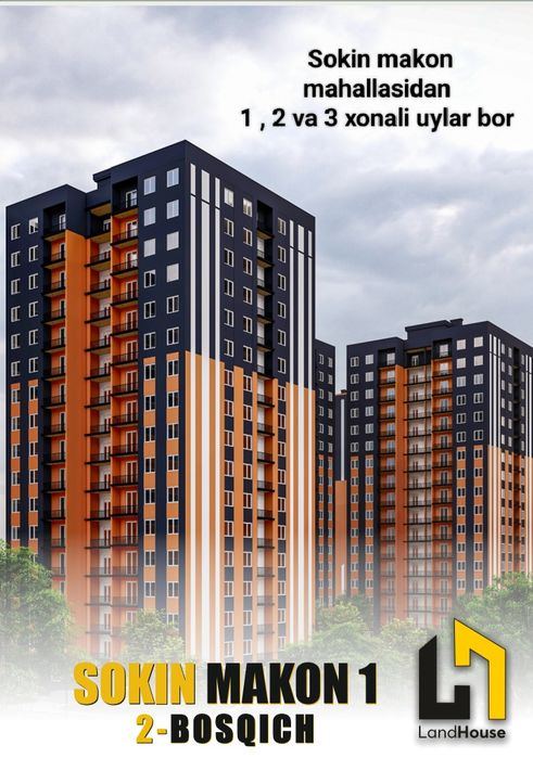 3-xonali kvartira, 67 m²