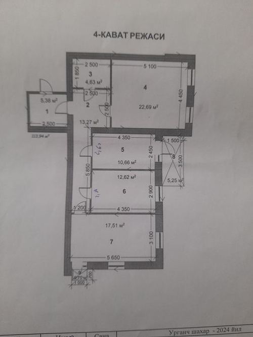 3-room apartment, 93 m²