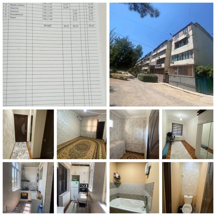 3-xonali kvartira, 50 m², Zangiota, sotuvga