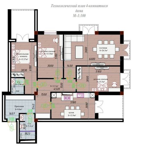 4-room apartment, 144 m²