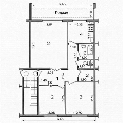 3-комнатная квартира, 78 м²
