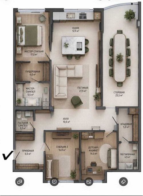 4-комнатная квартира, 106 м²
