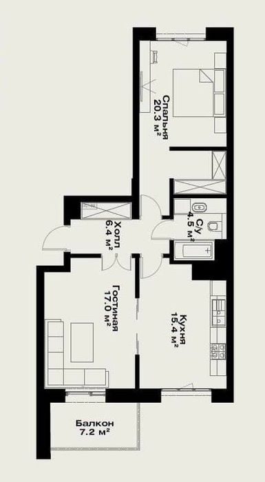 2-комнатная квартира, 63 м², Ташкент, Мирзо-Улугбекский район, на продажу