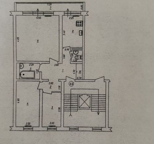 3-xonali kvartira, 78 m²
