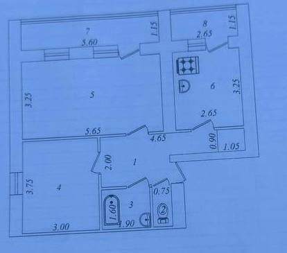 2-room apartment, 58 m²