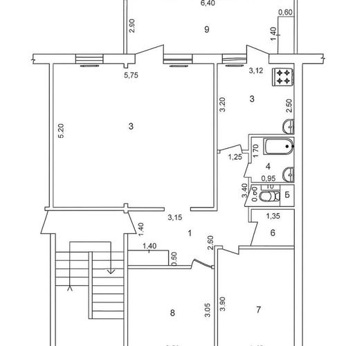 4-комнатная квартира, 90 м²