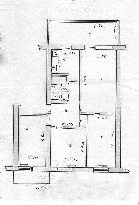 4-комнатная квартира, 80 м²