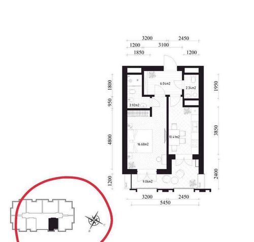 1-комнатная квартира, 51 м²