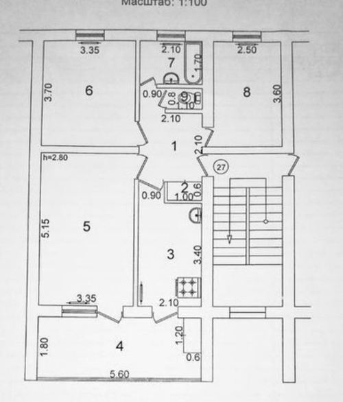 3-xonali kvartira, 70 m²