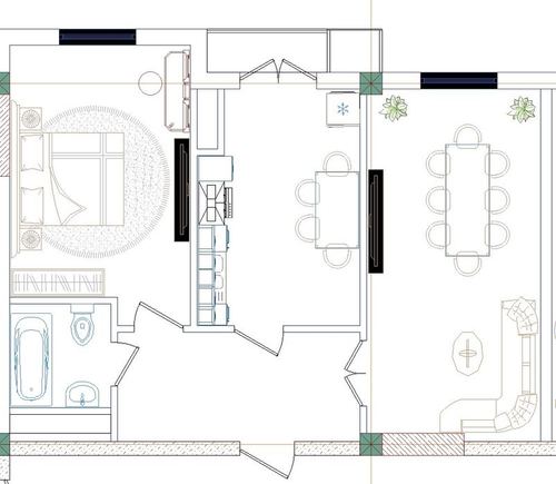 2-xonali kvartira, 63 m²