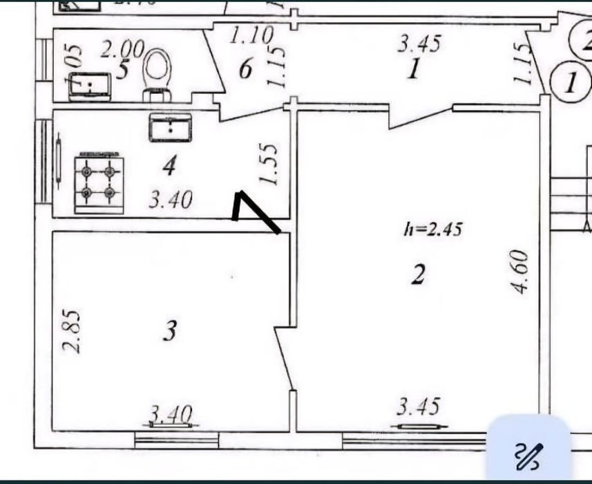 2-xonali kvartira, 42 m², Toshkent, Yashnobod tumani, sotuvga