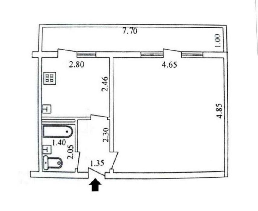 1-комнатная квартира, 42 м², Ташкент, Яшнабадский район, на продажу