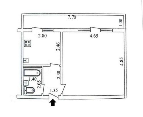 1-комнатная квартира, 42 м²