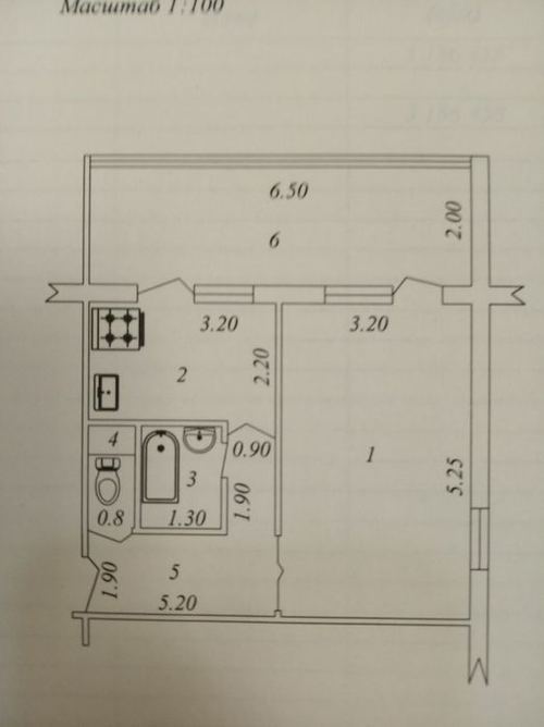 1-xonali kvartira, 45 m²
