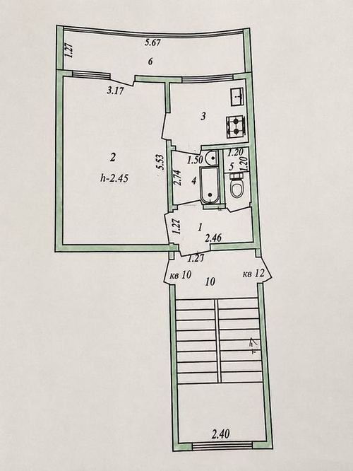 1-комнатная квартира, 38 м²
