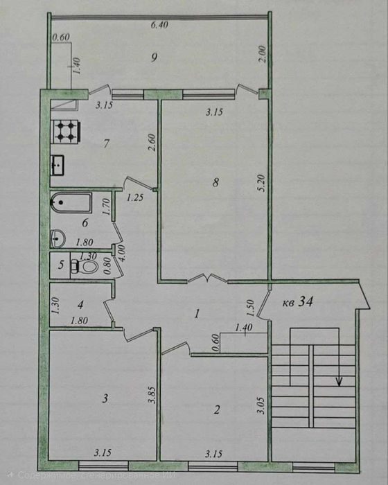 3-xonali kvartira, 77 m², Toshkent, Yunusobod tumani, sotuvga
