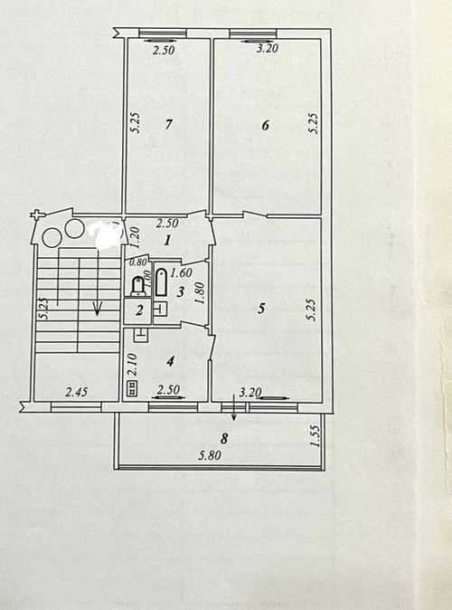 3-xonali kvartira, 68 m²