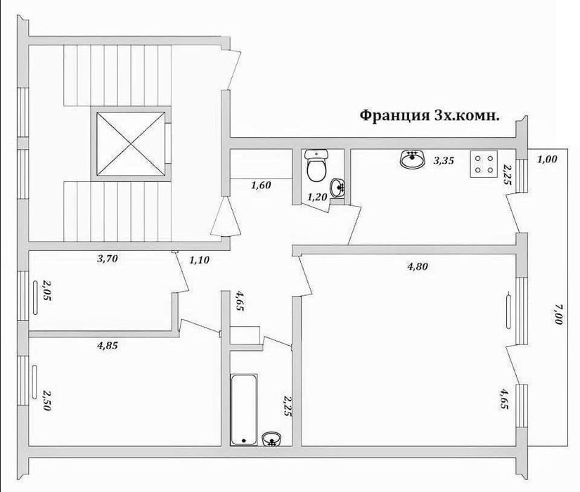 3-xonali kvartira, 75 m², Toshkent, Mirzo Ulug‘bek tumani, sotuvga