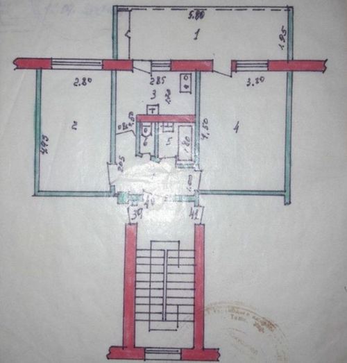 2-xonali kvartira, 52 m²