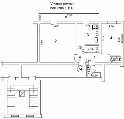 2-комнатная квартира, 60 м²