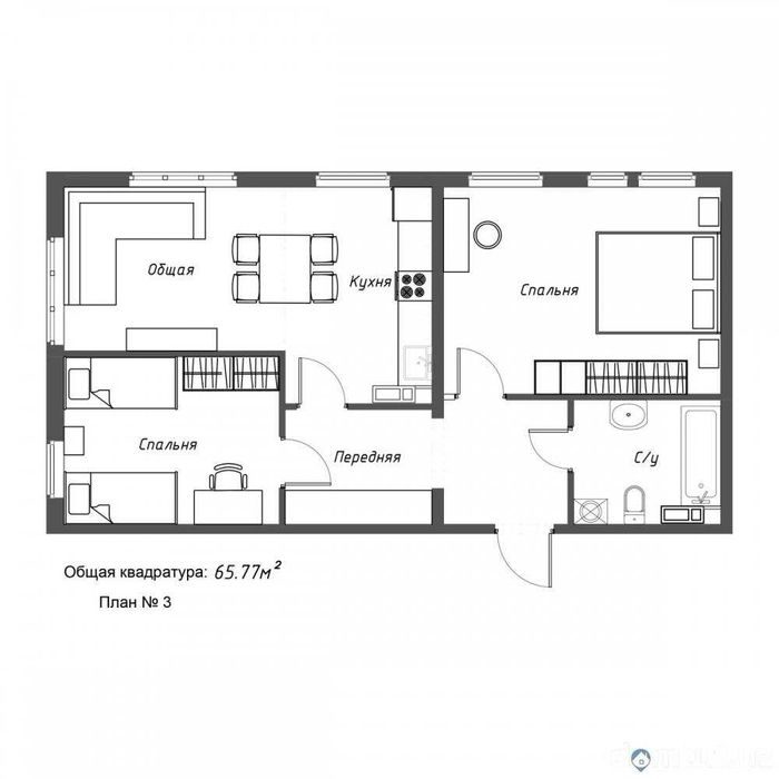 3-xonali kvartira, 65 m², Toshkent, Yashnobod tumani, sotuvga