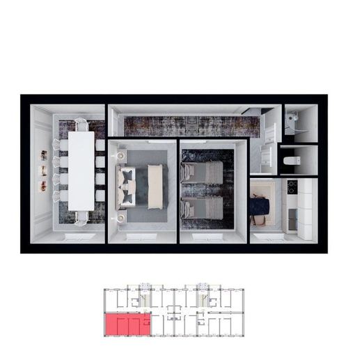 6-xonali kvartira, 138 m²