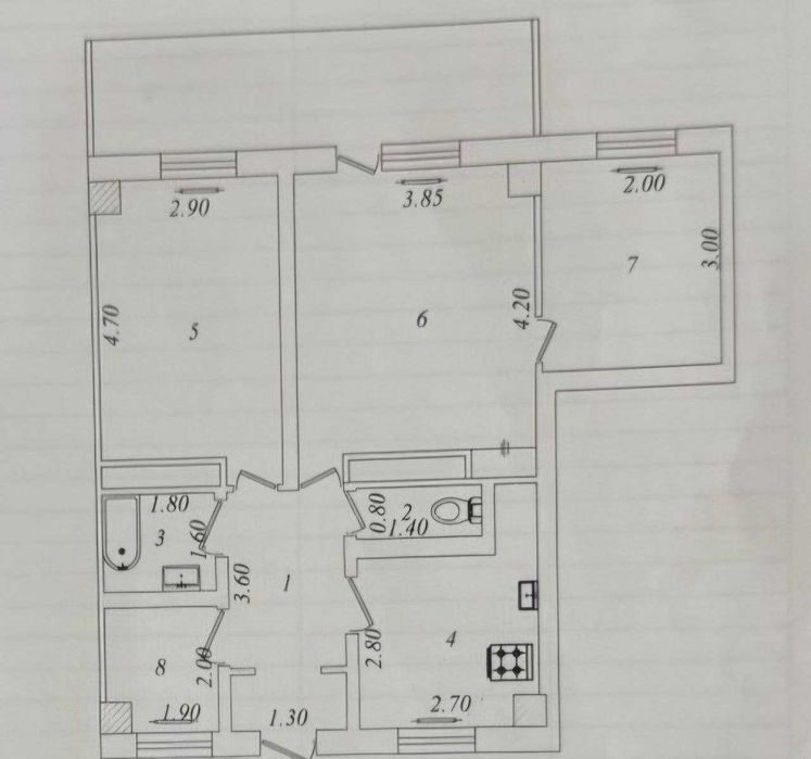 3-xonali kvartira, 57 m², Toshkent, Yashnobod tumani, sotuvga
