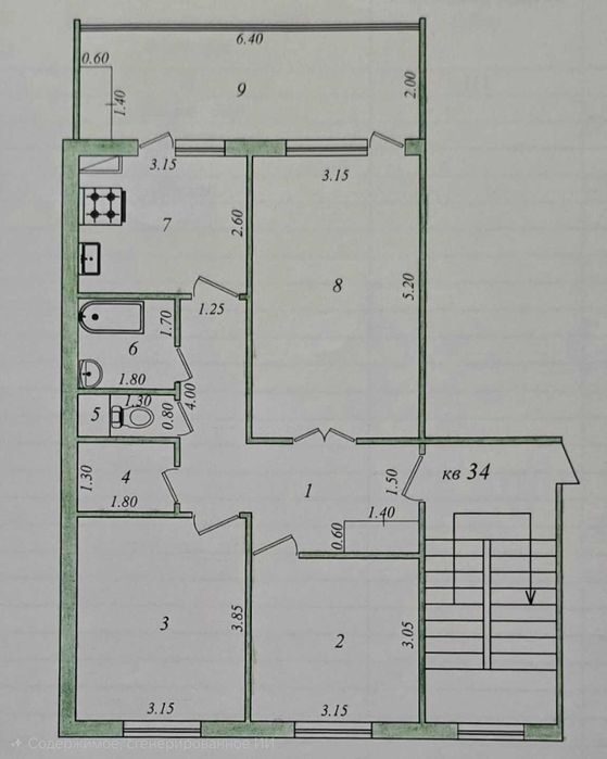 3-xonali kvartira, 77 m², Toshkent, Yunusobod tumani, sotuvga