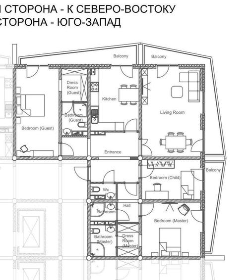 4-xonali kvartira, 130 m²