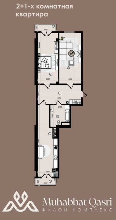 2-xonali kvartira, 92 m², Toshkent, Yakkasaroy tumani, sotuvga