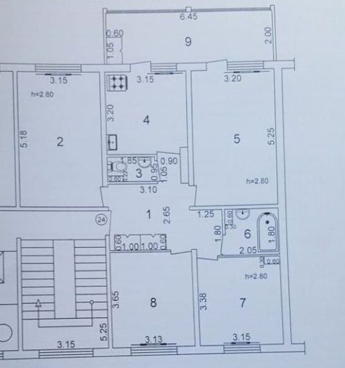 4-room apartment, 95 m²