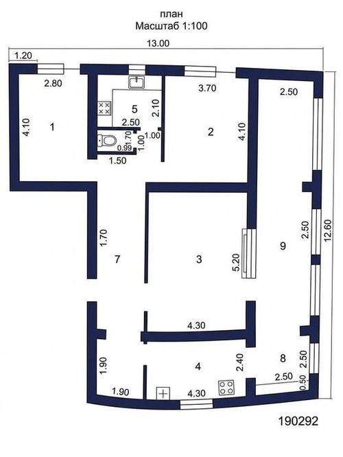 3-room apartment, 125 m²