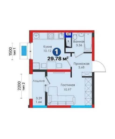 1-xonali kvartira, 30 m², Toshkent, Mirobod tumani, sotuvga