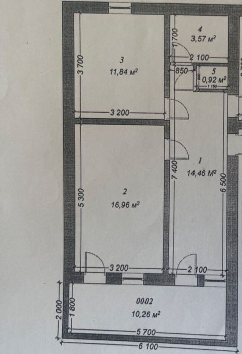 3-xonali kvartira, 66 m²