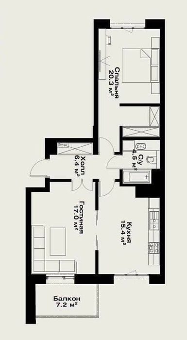 3-xonali kvartira, 63 m², Toshkent, Mirzo Ulug‘bek tumani, sotuvga