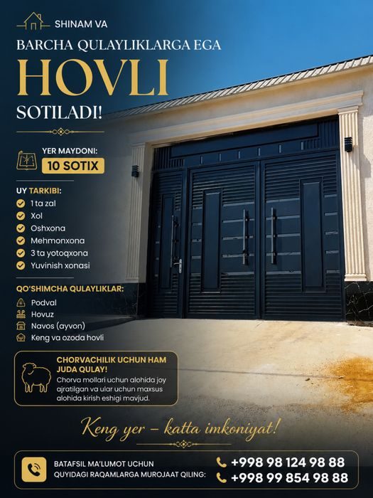 6-комнатный дом, 1000 м², Каттакурган, на продажу