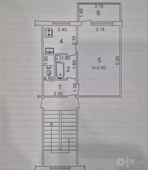 1-room apartment, 33 m²
