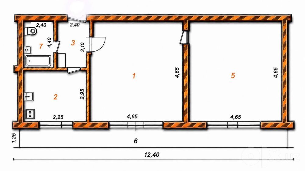 2-xonali kvartira, 69 m², Toshkent, Yashnobod tumani, sotuvga