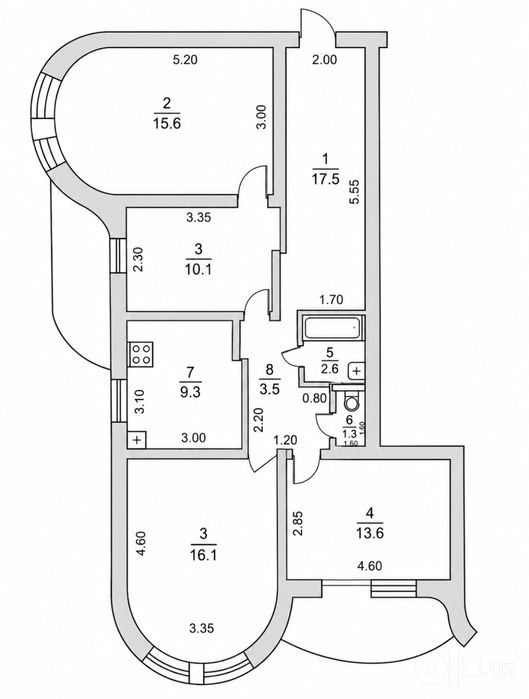 3-xonali kvartira, 85 m², Toshkent, Mirzo Ulug‘bek tumani, sotuvga