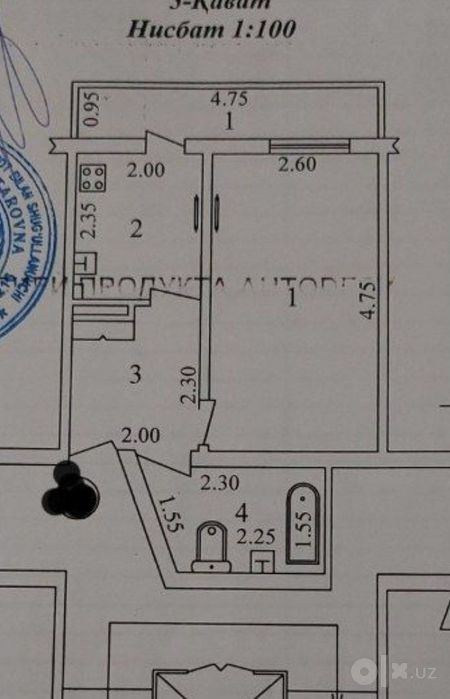 1-room apartment, 32 m²