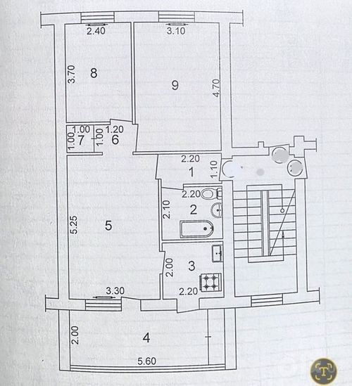 3-xonali kvartira, 70 m²